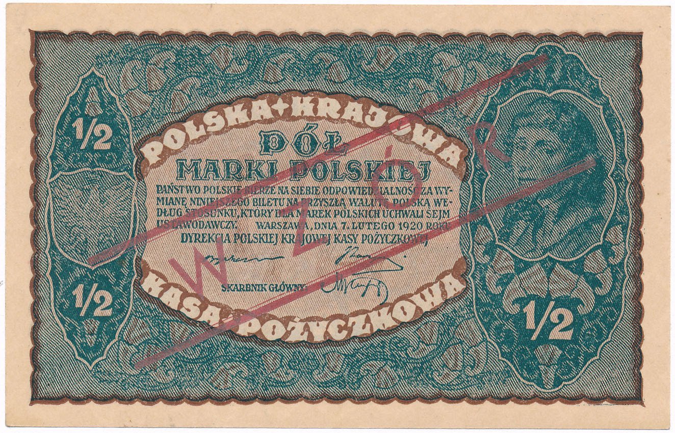 WZÓR. 1  marka polska 1920